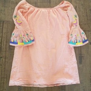 Peach embroidered dress or top, NWT